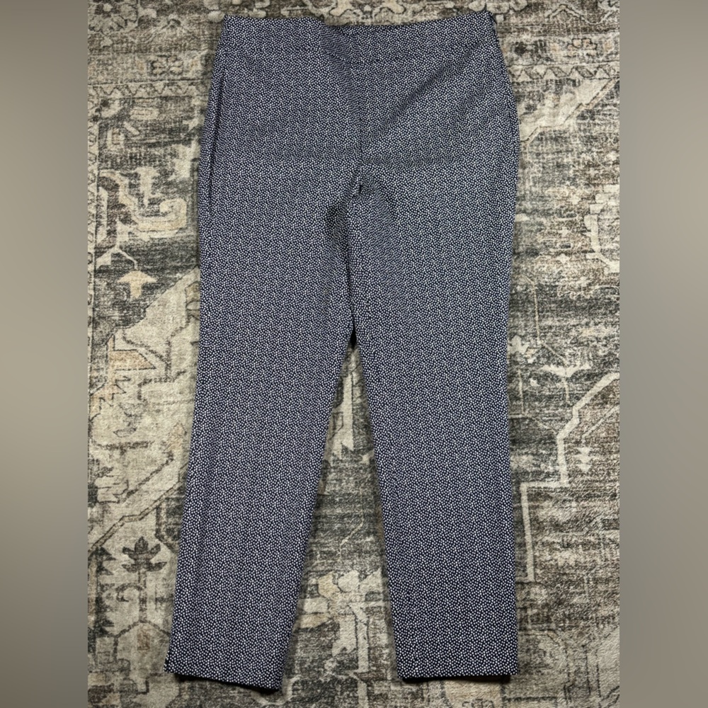 NWT TALBOTS Chatham Ankle Dress Pants Womens Size 12‎ Navy and White Polka Dot